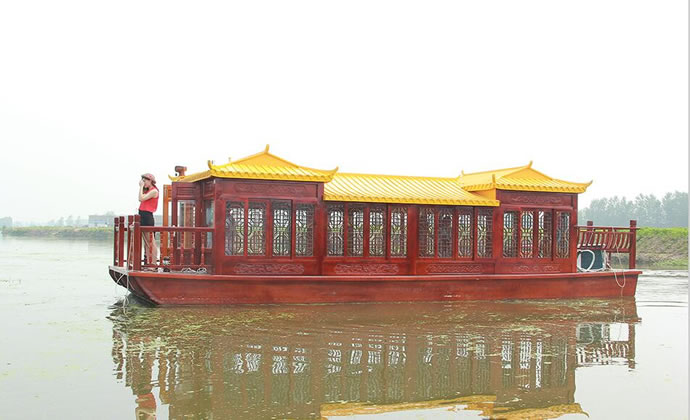 廠家直銷大型仿古電動(dòng)觀光游船 餐飲船 公園景區(qū)畫(huà)舫木船